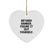 Funny Retired Banker Gifts from Men to Banker Friends on Christmas - Heart Ornament with 'Figure It Out Yourself' Quote - Image 1