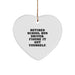 Funny School Bus Driver Gift for Christmas - 'Retired School Bus Driver. Figure It Out Yourself.' Heart Ornament from Friends for Family - Image 1