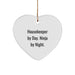 Unique Housekeeper Gifts from Friends and Family - 'Housekeeper By Day. Ninja By Night.' Heart Ornament for Christmas - Image 1
