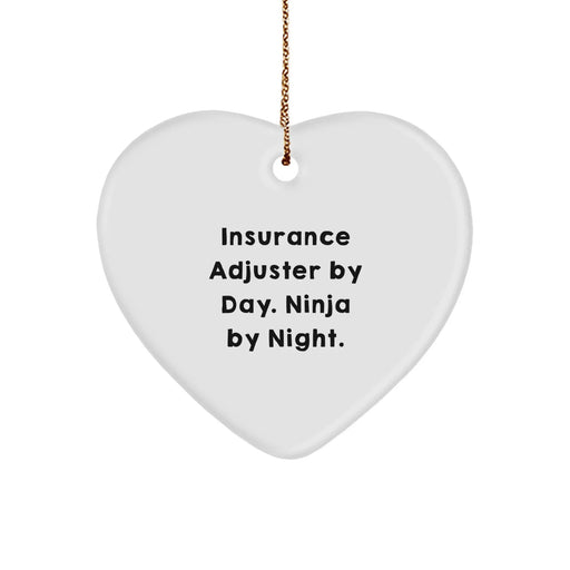 Funny Insurance Adjuster Gifts, Unique Heart Ornament for Insurance Adjuster, Christmas Unique Gifts from Friends, Funny Insurer Heart Ornament for Family - Image 1
