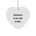 Funny Woodworker Gifts from Friends for Christmas Unique Ornament - Heart Shaped White MDF Sublimation Ninja Style - Image 1
