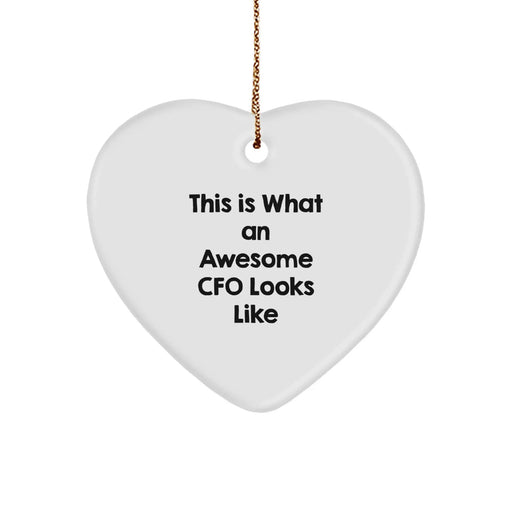 This Is What An Awesome CFO Looks Like Funny Heart Ornament Gifts for CFO from Friends - Image 1