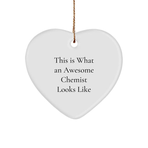 Funny Chemist Gifts This Is What An Awesome Chemist Looks Like Heart Ornament for Chemist Friends Family Christmas Unique Gifts from Friends - Image 1