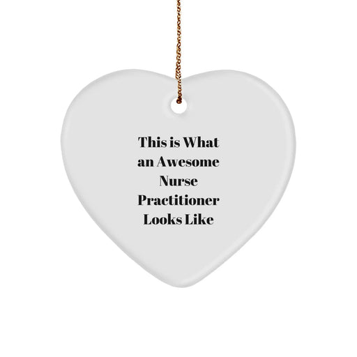 Funny Nurse Practitioner Gifts from Men - Heart Ornament for Christmas Unique Presents - Image 1