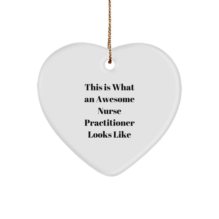 Funny Nurse Practitioner Gifts from Men - Heart Ornament for Christmas Unique Presents - Image 1