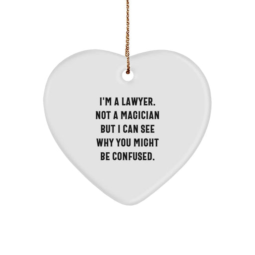 Funny Lawyer Gifts from Friends - Heart Ornament for Lawyer, Men, Women - Christmas Unique Gifts - Image 1