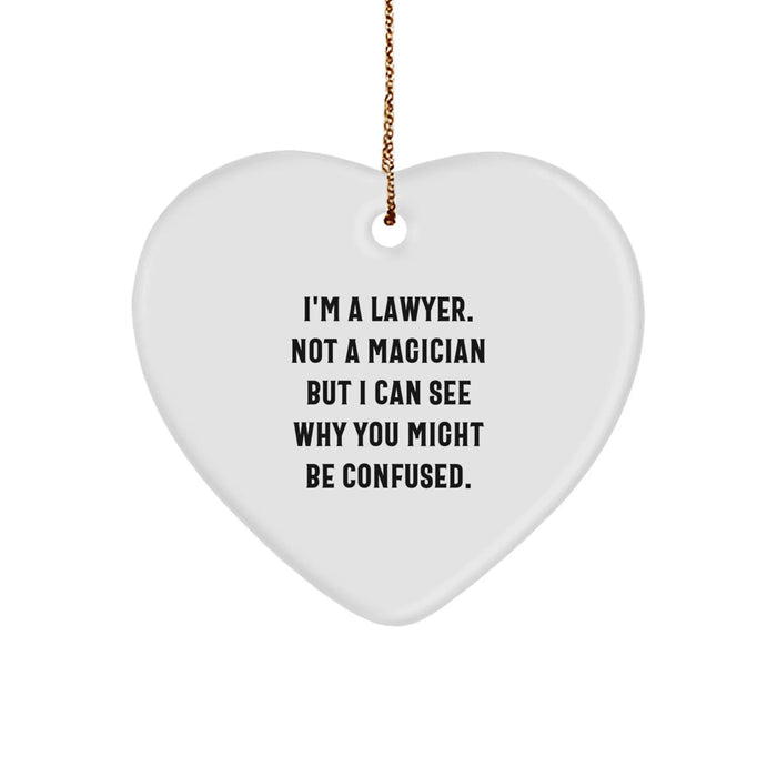 Funny Lawyer Gifts from Friends - Heart Ornament for Lawyer, Men, Women - Christmas Unique Gifts - Image 1