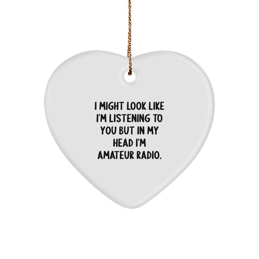 Amateur Radio Gifts for Men, Funny Heart Ornament, Christmas Unique Gifts from Friends - Image 1
