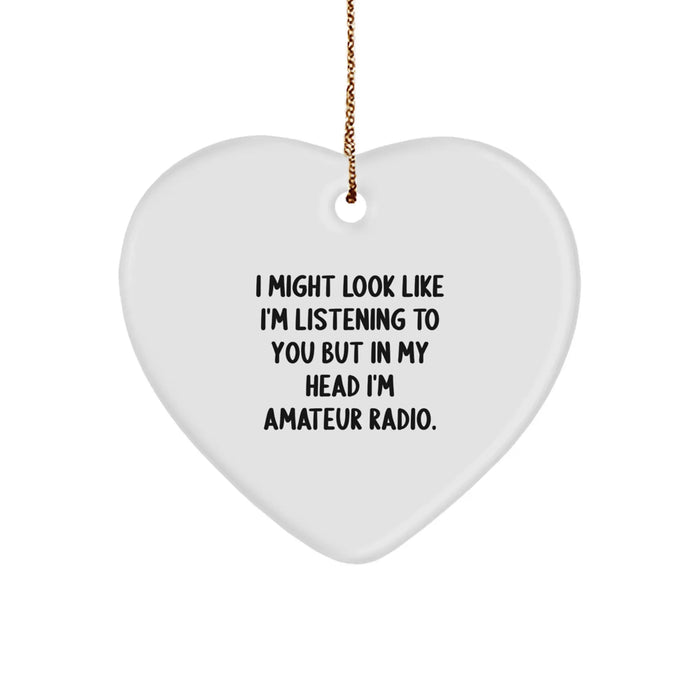 Amateur Radio Gifts for Men, Funny Heart Ornament, Christmas Unique Gifts from Friends - Image 1
