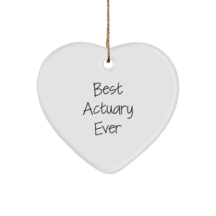 Funny Actuary Heart Ornament Gifts from Friends and Family for Actuary Men and Women - Best Actuary Ever Christmas Unique Gifts - Image 1