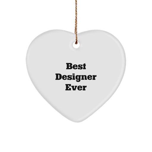 Designer Gifts from Family for Best Designer Ever Heart Ornament Christmas Unique Gifts - Image 1