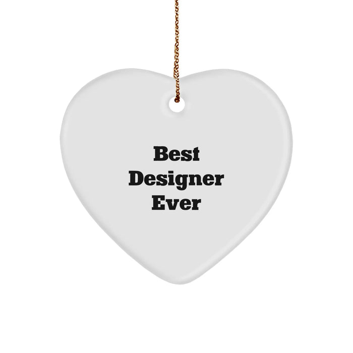 Designer Gifts from Family for Best Designer Ever Heart Ornament Christmas Unique Gifts - Image 1