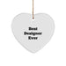 Designer Gifts from Family for Best Designer Ever Heart Ornament Christmas Unique Gifts - Image 1