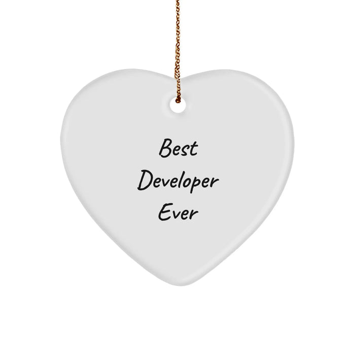 Developer Heart Ornament Funny Quote Gifts from Friends to Developer Christmas Unique Gifts - Image 1
