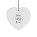 Funny Sailor Christmas Unique Gift for Men - Heart Ornament 'Best Sailor Ever' from Friend - Image 1