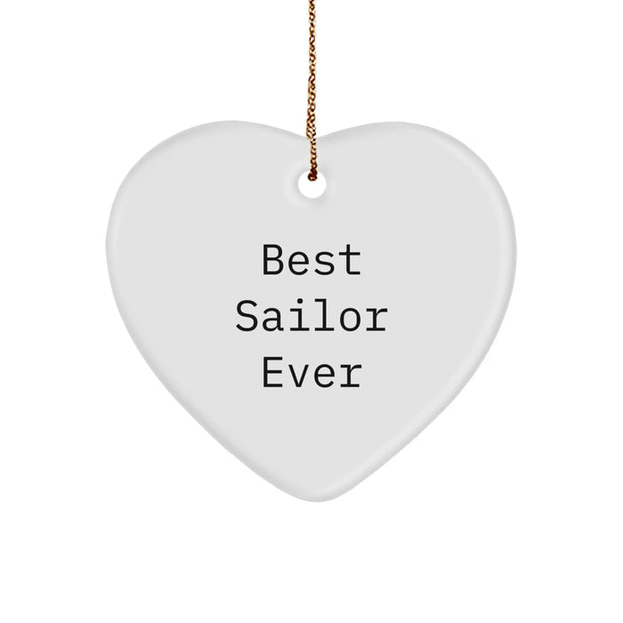 Funny Sailor Gifts from Friends for Christmas Unique Heart Ornament - Best Sailor Ever - Image 1