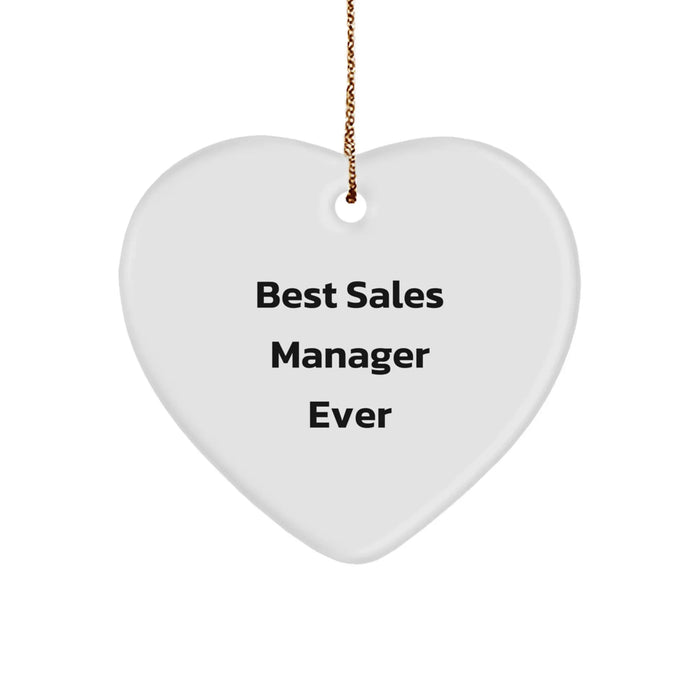 Funny Sales Manager Gifts from Friends - Best Sales Manager Ever Heart Ornament for Christmas Unique Gifts - Image 1