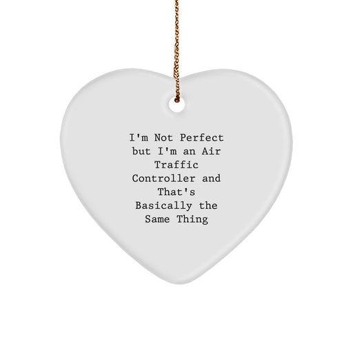 Funny Air Traffic Controller Gifts from Friends for Air Traffic Controller Christmas Unique Ornaments Heart Shaped MDF with High Gloss Finish - Image 1