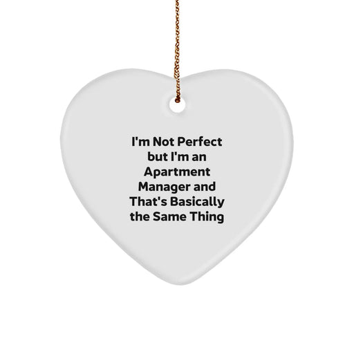 Funny Quote Heart Ornament Gifts from Friends for Men - Christmas Unique Gifts for Apartment Manager - Image 1
