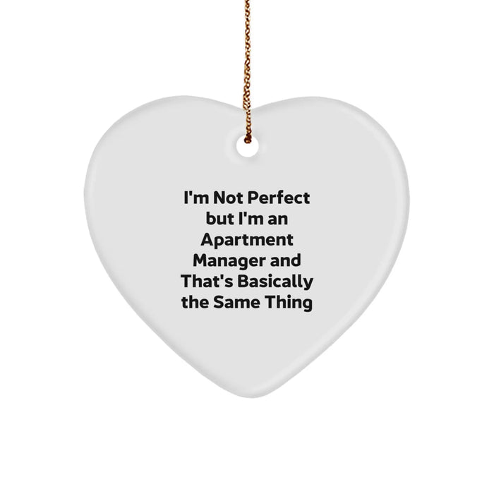 Funny Quote Heart Ornament Gifts from Friends for Men - Christmas Unique Gifts for Apartment Manager - Image 1
