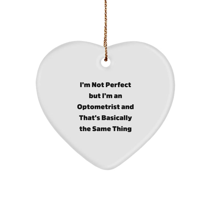 Funny Optometrist Heart Ornament Gifts from Men to Optometrist Friends and Family Members for Christmas Unique Gift Ideas - Image 1