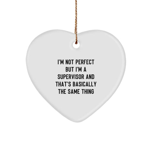 Funny Supervisor Heart Ornament Gifts for Supervisor, Men, Coworkers, Family, Christmas Unique Gifts from Friends, Family - Image 1