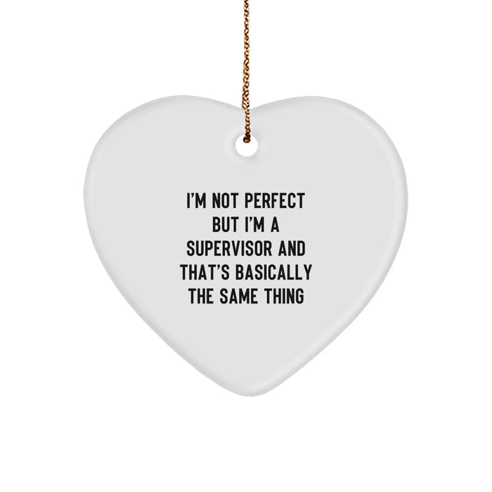 Funny Supervisor Heart Ornament Gifts for Supervisor, Men, Coworkers, Family, Christmas Unique Gifts from Friends, Family - Image 1