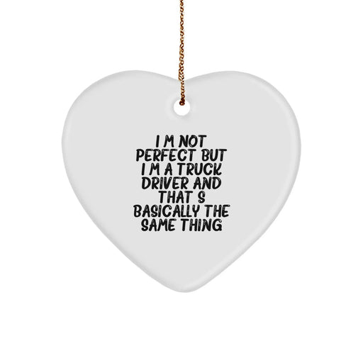 Funny Truck Driver Heart Ornament Gifts from Family for Christmas Unique Present - Image 1