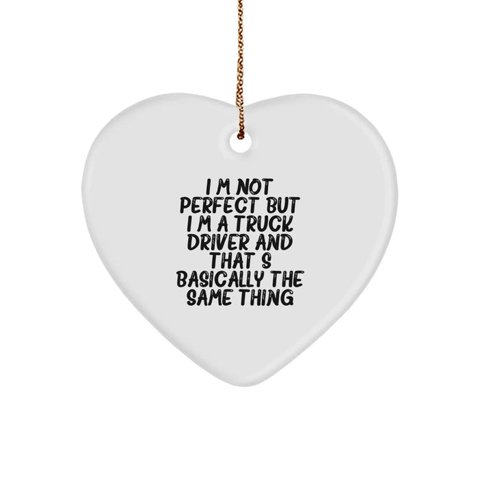 Funny Truck Driver Heart Ornament Gifts from Family for Christmas Unique Present - Image 1