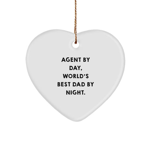 Funny Agent By Day Heart Ornament, Gifts from Men for Agent, Unique Christmas Unique Gifts for Him - Image 1