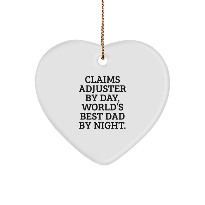 Claims Adjuster Heart Ornament Gifts from Men - Funny Quote for Friends and Family - Christmas Unique Gifts for Claims Adjuster - Image 1