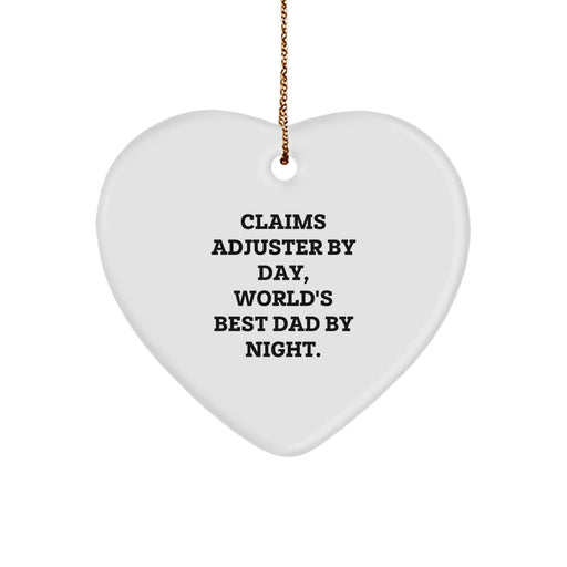 Funny Claims Adjuster Heart Ornament Gifts for Men, Christmas Unique Gifts from Family - Image 1