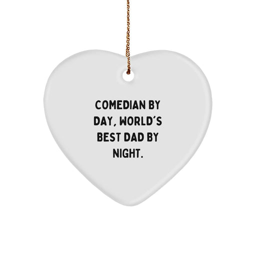 Comedian by Day Funny Heart Ornament Gifts from Dad Unique Handmade Christmas Decorations for Comedian Friends and Family - Image 1