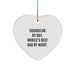 Counselor Gifts from Men, Heart Ornament for Counselor By Day, Unique Christmas Unique Gifts for World's Best Dad By Night. - Image 1