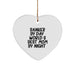 Banker Gifts from Men - Funny Heart Ornament for Christmas, 'Banker By Day, World's Best Mom By Night.' - Image 1