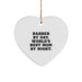 Funny Barber Gifts from Mom to Barber, Heart Ornament for Christmas with Inspirational Quote - Image 1