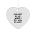 Biologist Gifts from Mom, Funny Heart Ornament - 'Biologist By Day, World's Best Mom By Night.' - Image 1