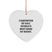 Carpenter Gifts from Women, Gifts for Carpenter By Day, Heart Ornament for Christmas - Image 1