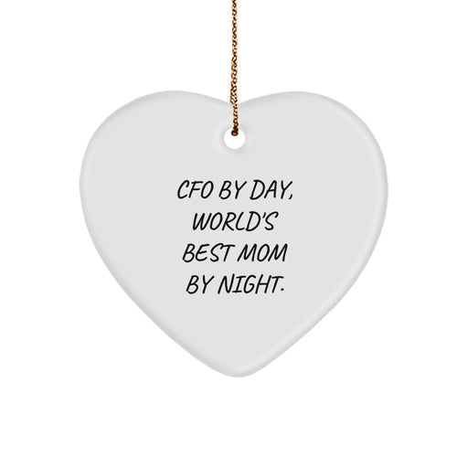 CFO Gifts from Men, CFO Heart Ornament, 'Cfo By Day, World's Best Mom By Night.' for Christmas Unique Gifts - Image 1