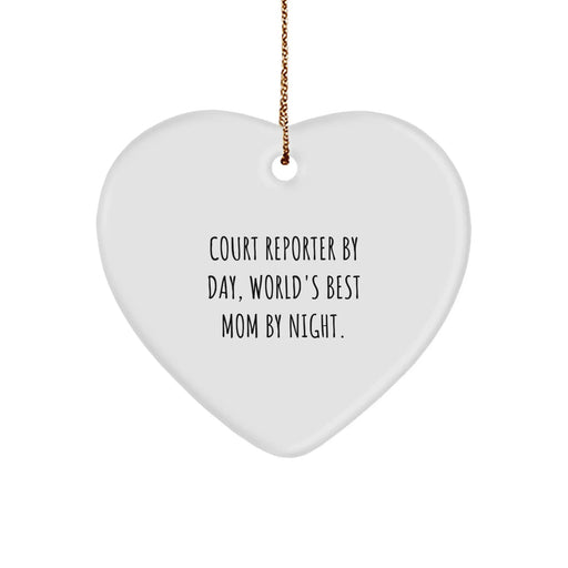 Court Reporter Gifts, Funny Heart Ornament for Family, Gifts from Mom to Court Reporter, Court Reporter Christmas Unique Gifts - Image 1
