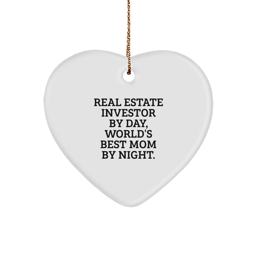 Funny Real Estate Investor Gifts, Heart Ornament for Real Estate Investor Moms, Christmas Unique Gifts from Mom to Real Estate Investor - Image 1