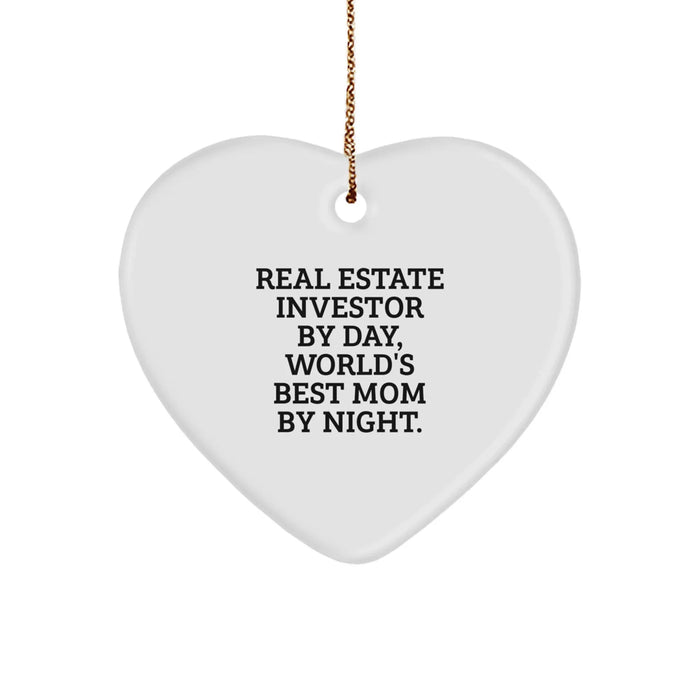 Funny Real Estate Investor Gifts, Heart Ornament for Real Estate Investor Moms, Christmas Unique Gifts from Mom to Real Estate Investor - Image 1