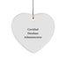 Funny 'Certified to Love Data' Gifts from Friends for Database Administrator Heart Ornament, Christmas Unique Gifts - Image 1
