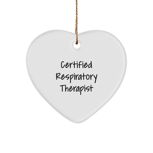 Funny Certified Respiratory Therapist Gifts from Friends for Christmas Heart Ornament Quote: 'I'm Breathe-ing Easy with a Little Help from My Friends' - Image 1
