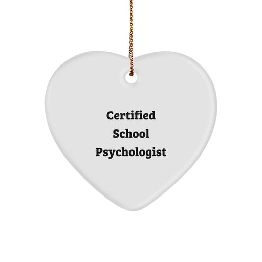 Funny School Psychologist Gifts from Family for Christmas Unique Heart Ornament - Image 1