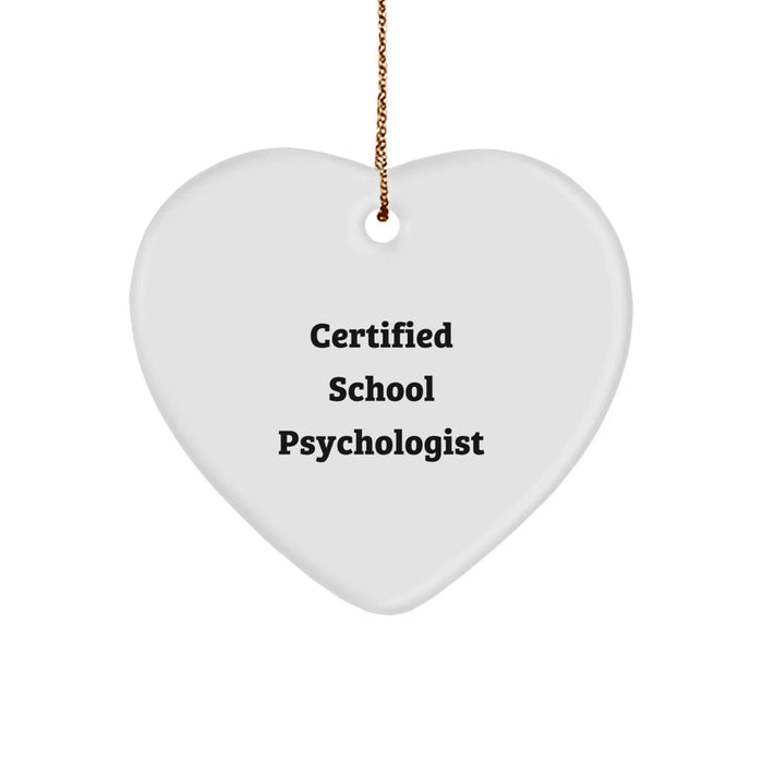 Funny School Psychologist Gifts from Family for Christmas Unique Heart Ornament - Image 1