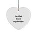 Funny School Psychologist Gifts from Family for Christmas Unique Heart Ornament - Image 1
