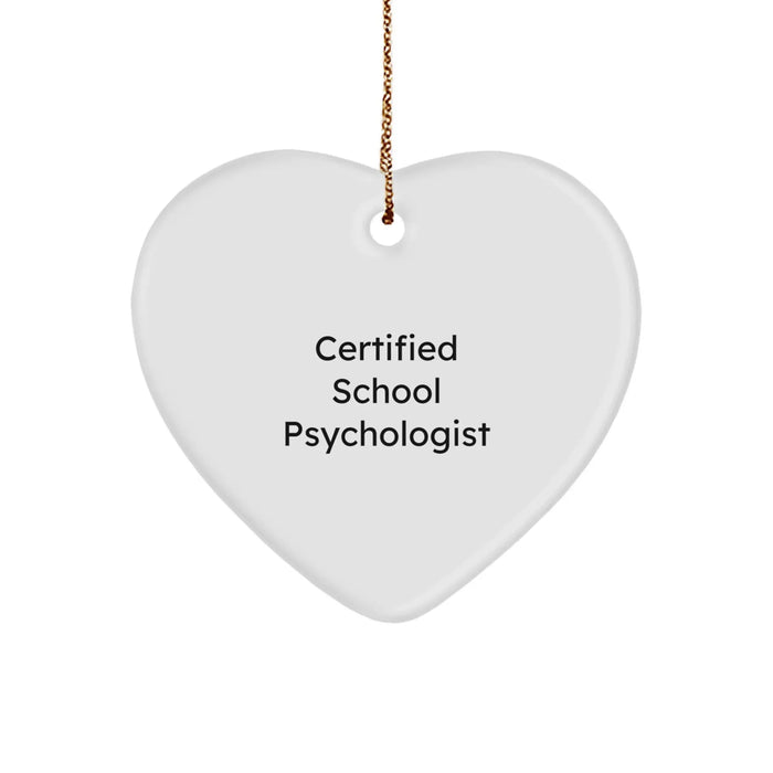 Funny School Psychologist Gifts from Friends, Christmas Unique Heart Ornament for School Psychologists, Quote 'You're a-maze-ing, just like me, a Certified School Psychologist!' - Image 1