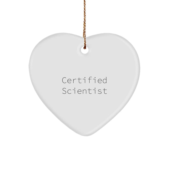Funny Scientist Gifts from Friends for Scientist Men - Heart Ornament Certified Scientist Christmas Unique - Image 1