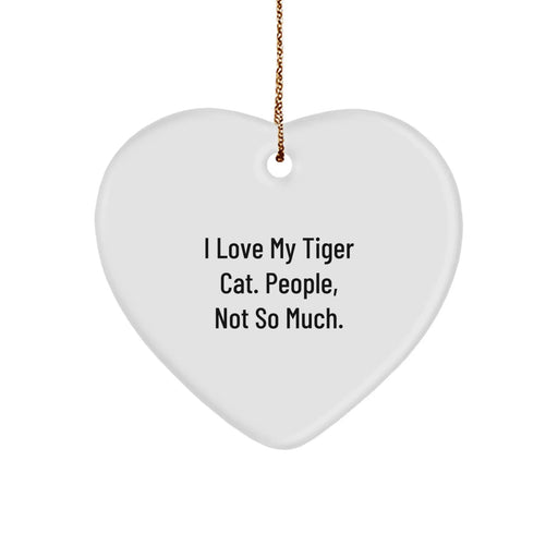 Funny Tiger Cat Heart Ornament Gifts from Family, Great for Tiger Cat Lovers at Christmas - Image 1